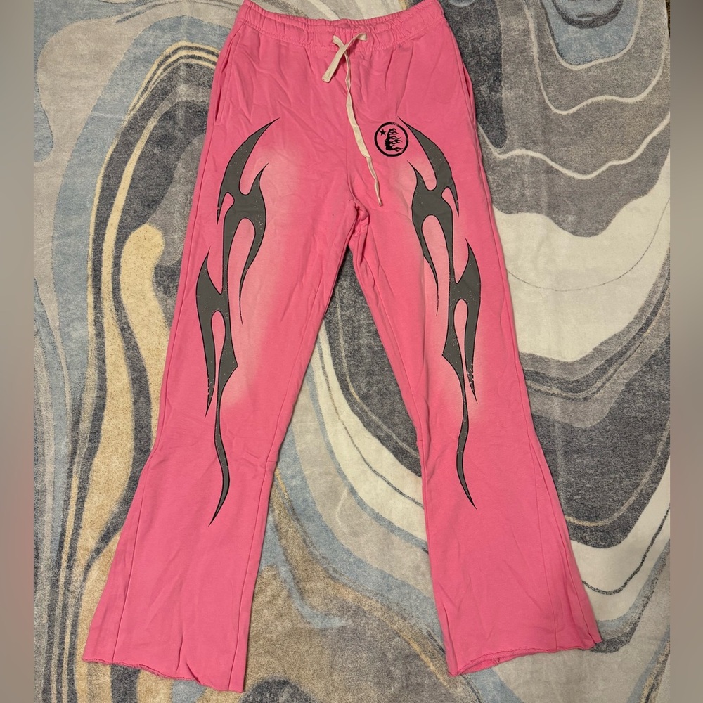 Hellstar Flames Pink Sweatpants Mens Size Large